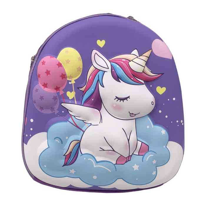 Mochila infantil rígida, diseño en relieve, en bolsa varios diseños