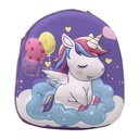 Mochila infantil rígida, diseño en relieve, en bolsa varios diseños