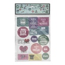 Stickers frases surtidas, en bolsa PACKx12