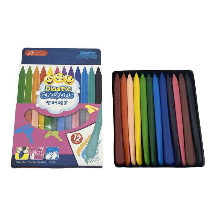 [E2984] Crayolas finas triangulares 12 colores, en caja