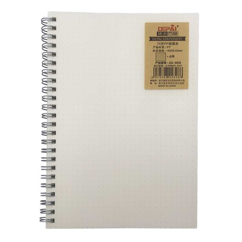 [E2986] Libreta A5, tapa transparente, 70 hojas de puntos, en bolsa