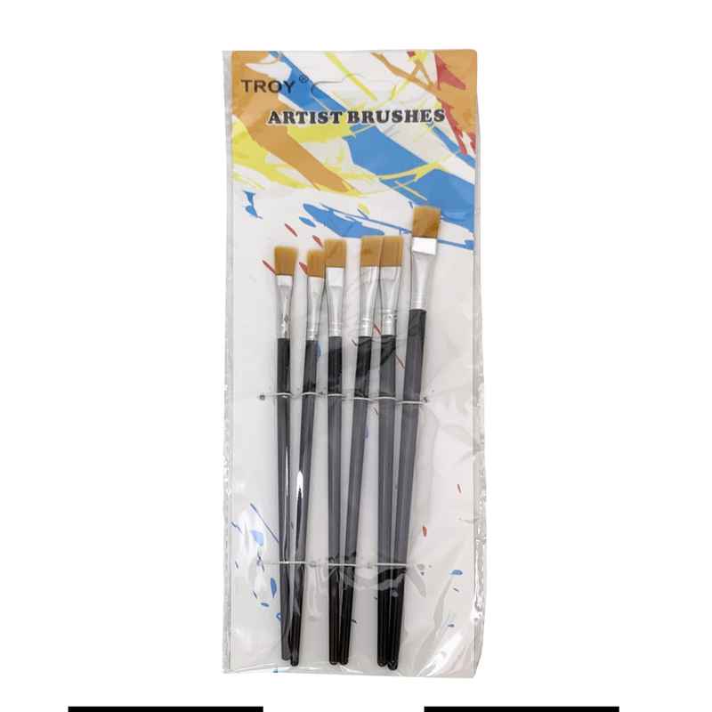 Pincel de plástico y nylon x6, en bolsa