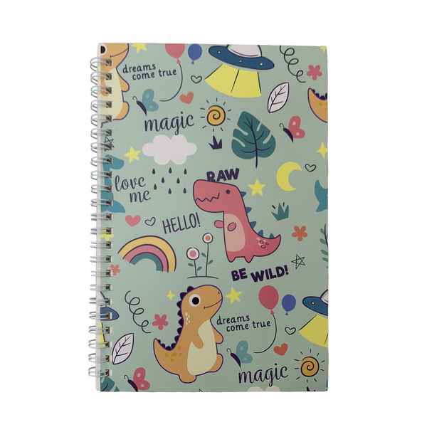 [E3019] Libreta con espiral, 60 hojas, varios diseños dinosaurios