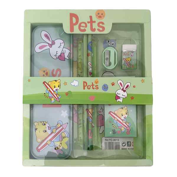 [E3025] Set escolar 7 piezas, en caja varios colores