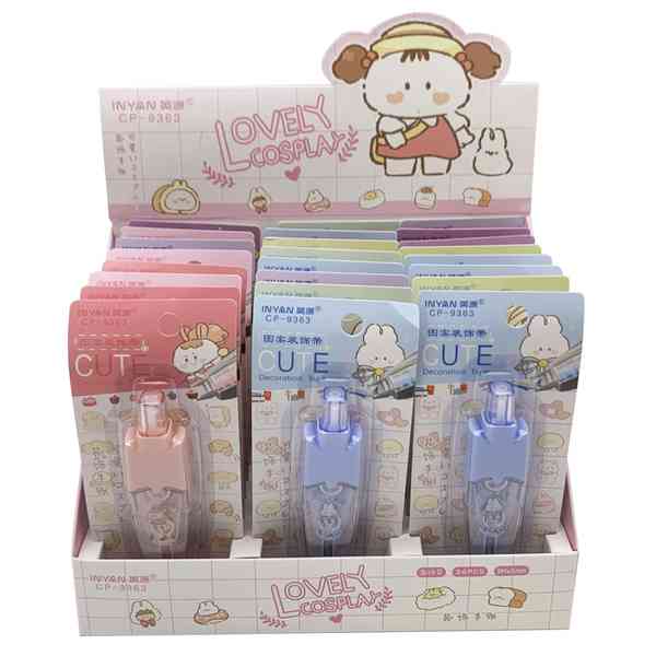 [E3049] Cinta decorativa con diseño, en blister, CAJAx24