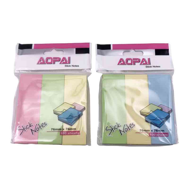 [E3072] Block de notas autoadhesivas, 3 tiras, en bolsa, varios colores, PACKx12