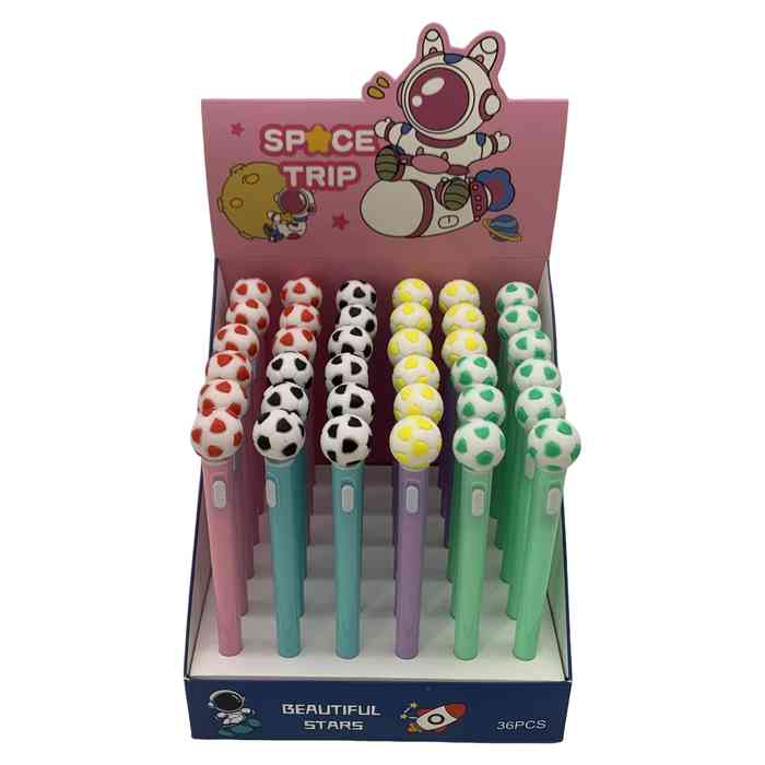 Lapicera de gel, CAJA x36 diseño pelota con luz