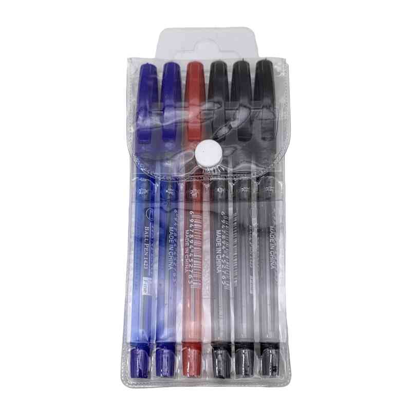 [E3135] Lapicera 1.0 de tinta x6, en bolsa de PVC, varios colores