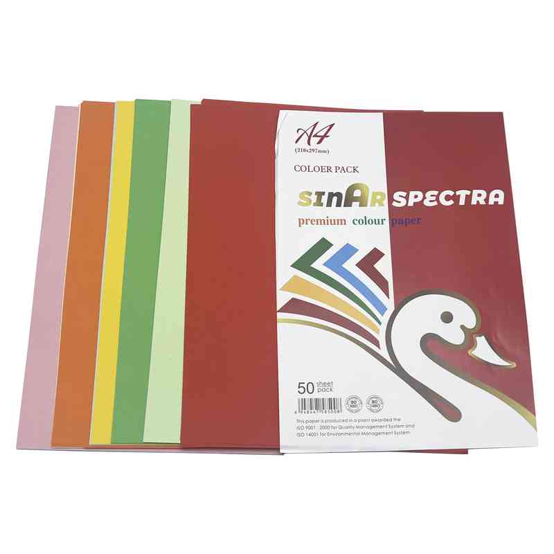 [E3146] Hojas A4, de papel, 5 colores, PACKx50
