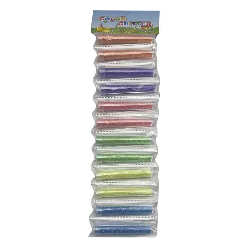 [E3159] Brillantina fina x12 en tubo, varios colores en bolsa