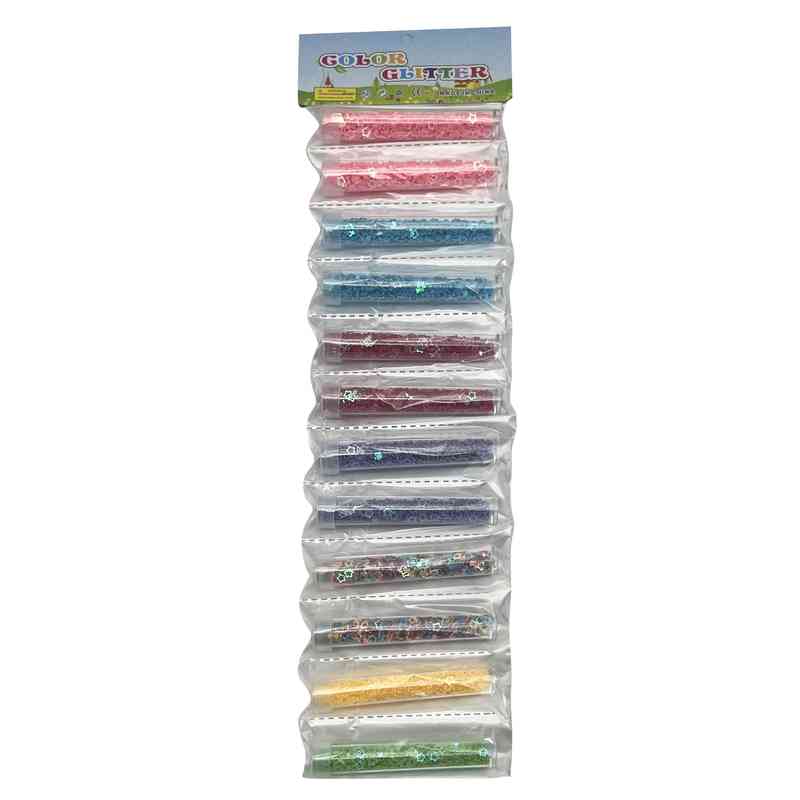 [E3160] Brillantina estrellas x12 en tubo, varios colores en bolsa