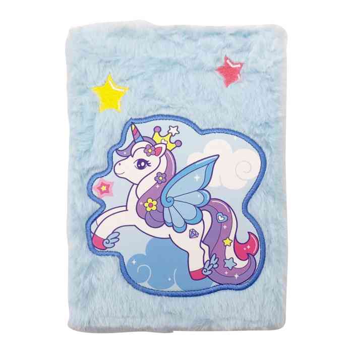 [E3172] Libreta de 80 hojas, tapa forrada de peluche, 2 diseños