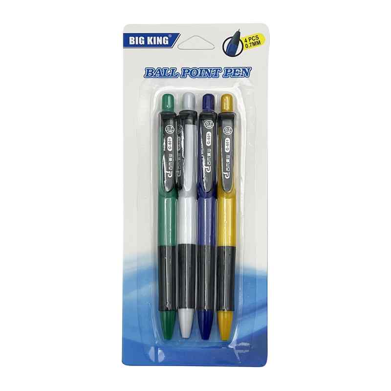 [E3176] Lapicera 0.7 retráctil tinta azul x4, en blister