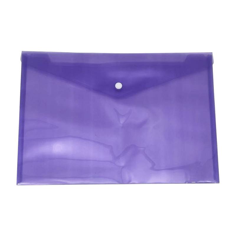 [E3206] Sobre de PVC A4 con botón, varios colores PACK x12