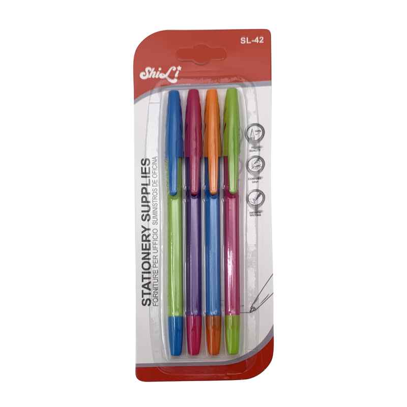 [E3219] Lapicera de tinta x4, SURTIDO, en blister