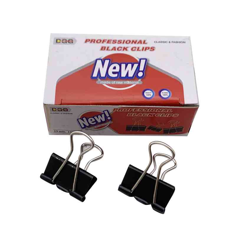 [E3221] Pinza de metal negra x12, 1,9cm, en caja, PACKx12