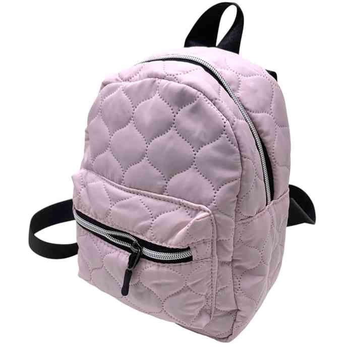 [E3245] Mochila juvenil puffer chica, con bolsillo frontal, varios colores
