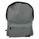 Mochila juvenil, de poliéster, bolsillo frontal, GRIS, ARMORIC