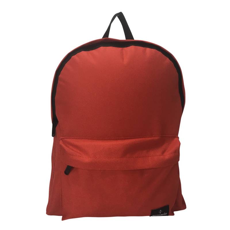 Mochila juvenil, de poliéster, bolsillo frontal, ROJO, ARMORIC