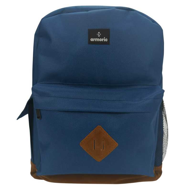 Mochila juvenil, de poliéster, bolsillo frontal y 2 laterales, AZUL, ARMORIC