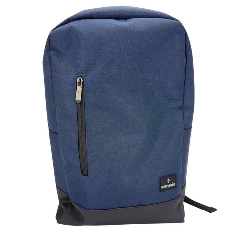 Mochila juvenil, de poliéster, bolsillo frontal, AZUL, ARMORIC