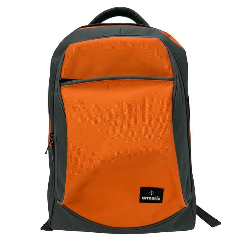 Mochila juvenil, de poliéster, 2 bolsillos frontales, ANARANJADO, ARMORIC