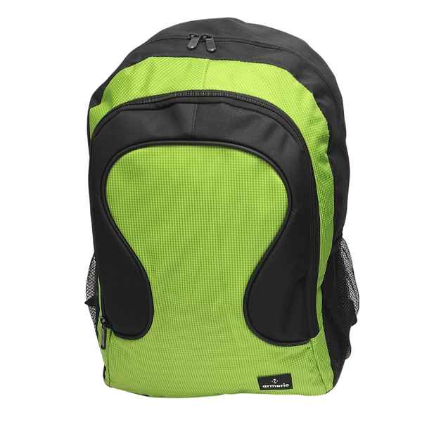 Mochila juvenil, de poliéster,con bolsillo frontal y 2 laterales, VERDE, ARMORIC