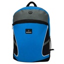 Mochila juvenil, de poliéster, con bolsillo frontal y 2 laterales con salida para auriculares, AZUL, ARMORIC
