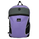 Mochila juvenil, de poliéster, con bolsillo frontal y 2 laterales con salida para auriculares, VIOLETA, ARMORIC