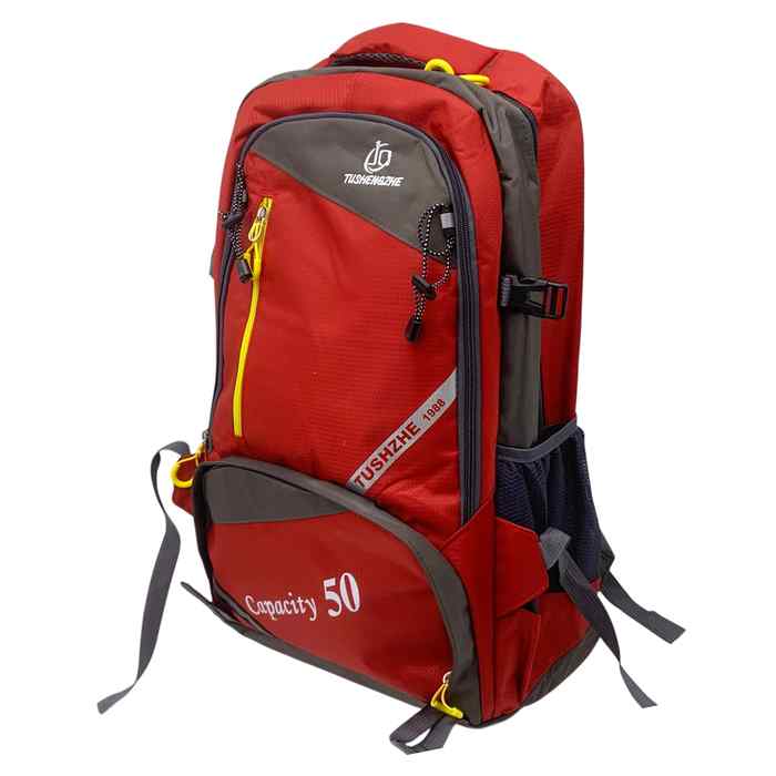 [E3297] Mochila de camping 50L, espalda acolchonada, con 3 bolsillos frontales y 2 laterales, varios colores