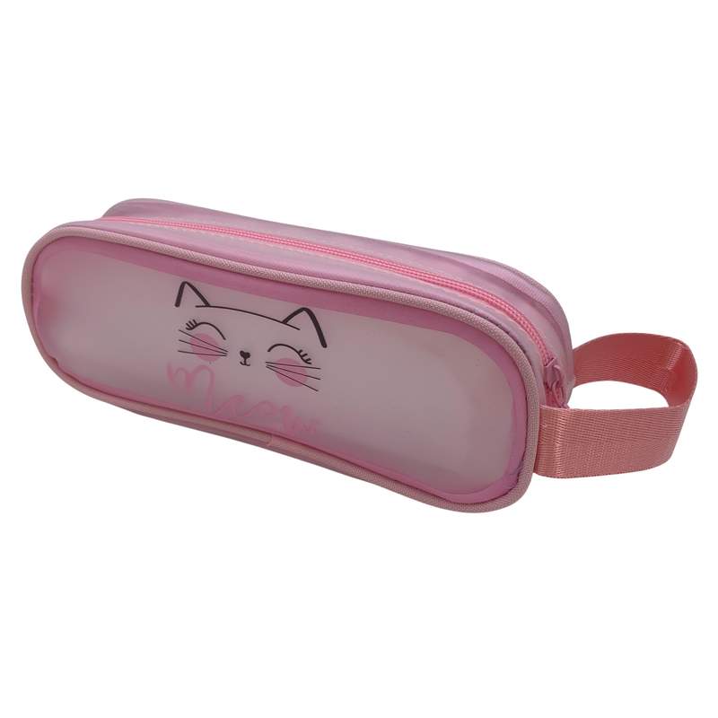 [E3319] Cartuchera de PVC, con 2 cierres, varios diseños de gato