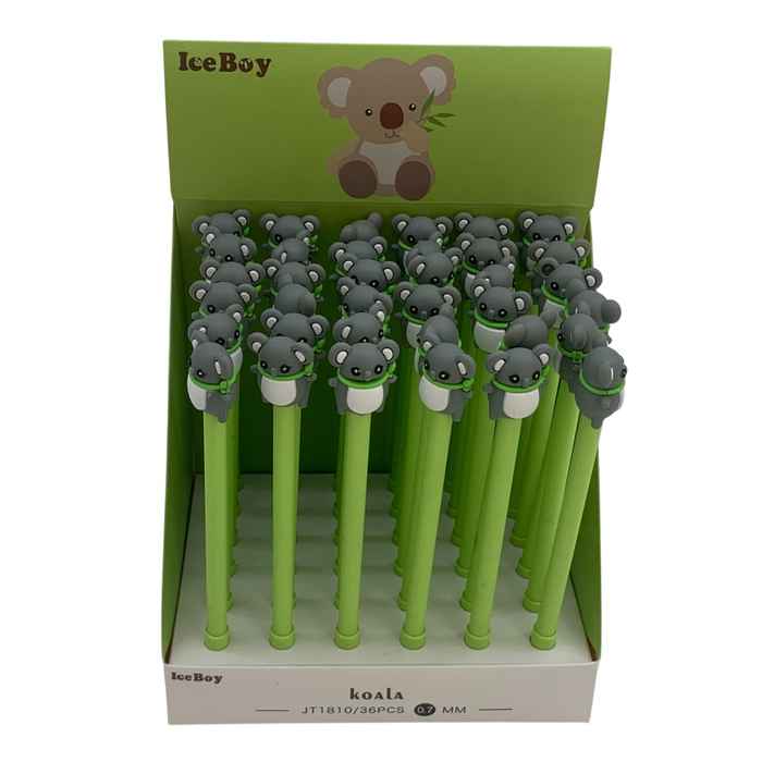 Lapicera de gel negro koala, CAJA x30