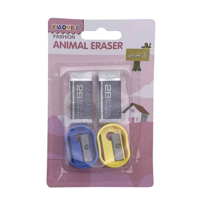 [E3354] Goma de borrar x2 con sacapuntas x2, en blister, PACKx24