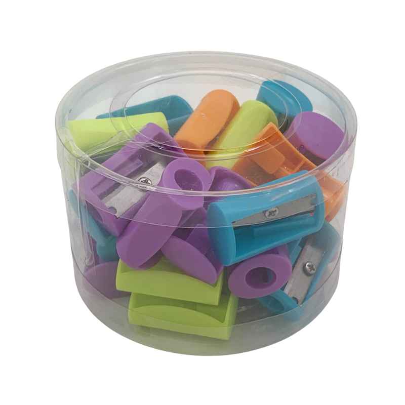 Sacapuntas de plástico x30, en tubo de mica