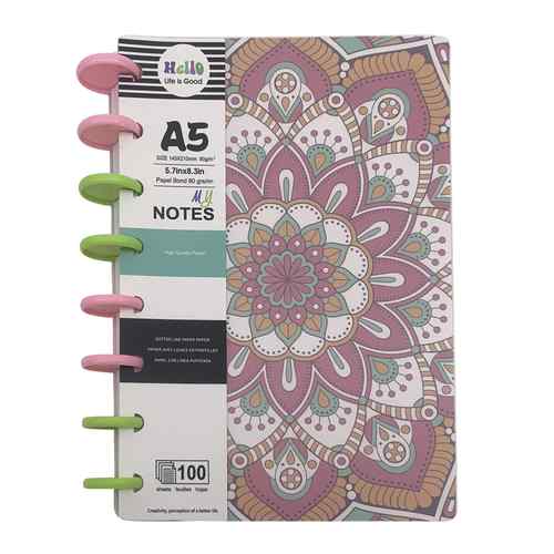Libreta con espiral A5, 100 hojas, varios diseños