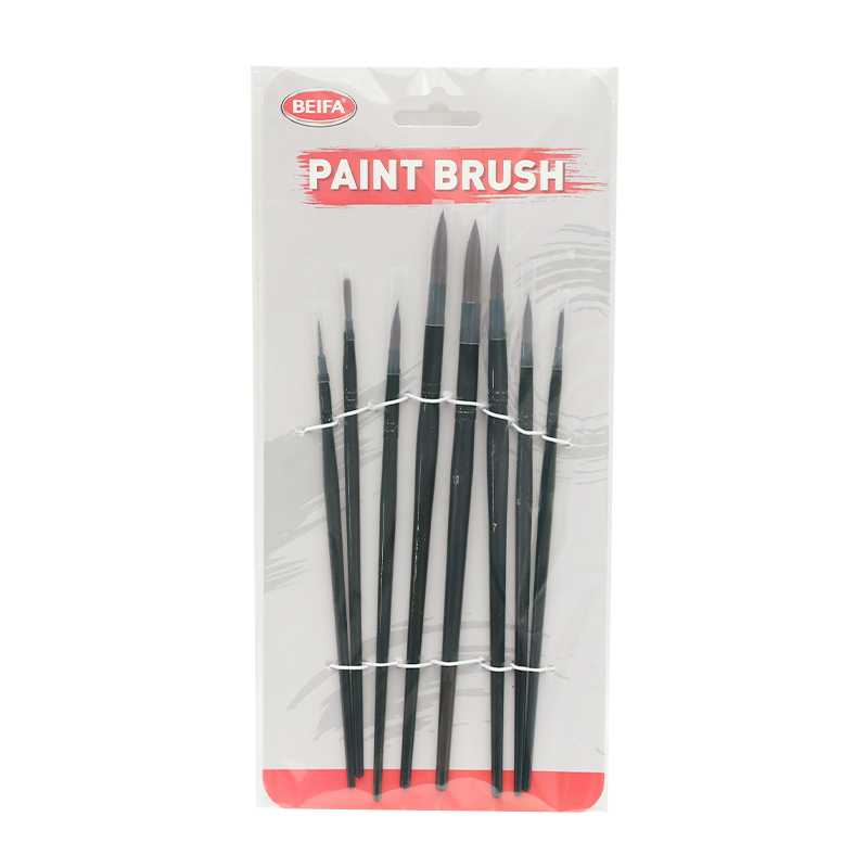 Pincel de plástico y nylon x8, en bolsa, BEIFA