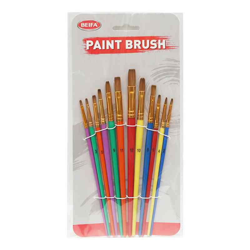 Pincel de plástico y nylon x12, en bolsa, BEIFA