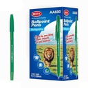 Lapicera x50, VERDE, punta fina, en caja, BEIFA