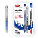 Lapicera tinta líquida x12, AZUL, punta 0.5, en caja, BEIFA