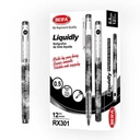 Lapicera tinta líquida x12, NEGRO, punta 0.5, en caja, BEIFA