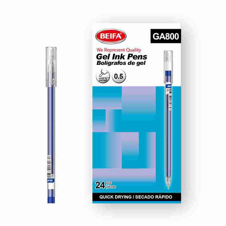Lapicera de gel x24, AZUL, punta 0.5, en caja BEIFA
