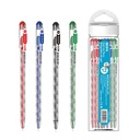 Lapicera de gel x12, SURTIDOS, punta 0.5, en tubo de plástico, BEIFA