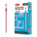 Lapicera de gel x12, ROJO, punta 0.7, en caja, BEIFA