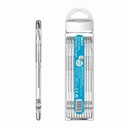 Lapicera de gel x12, NEGRO, punta 0.5, en tubo de plástico, BEIFA