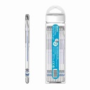 Lapicera de gel x12, AZUL, punta 0.5, en tubo de plástico, BEIFA