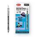 Lapicera de gel x12, NEGRO, punta 0.5, retráctil con diseño infantil, en caja BEIFA
