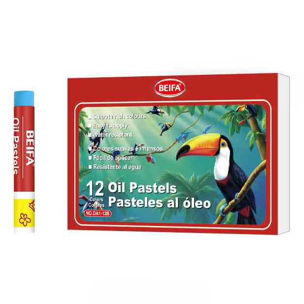 [E3496] Óleo pastel, 12 colores, redondos, en caja BEIFA