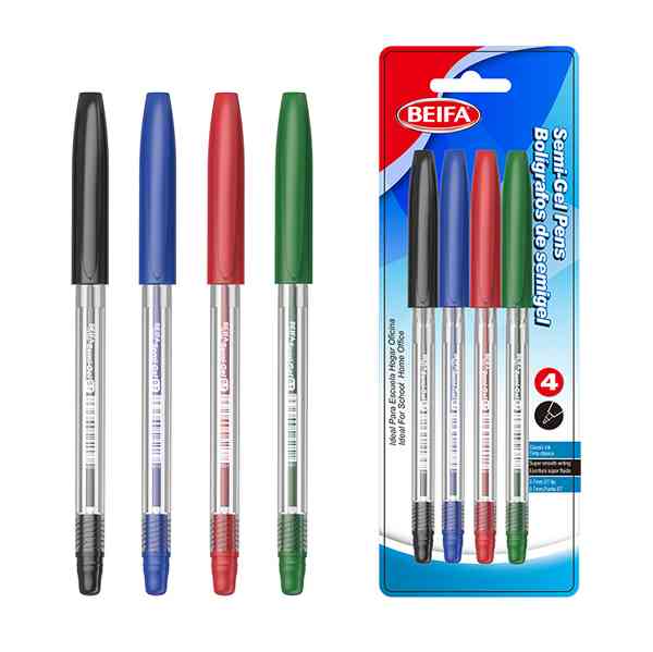 [E3538] Lapicera de gel x4, SURTIDO, punta 0.7, en blsiter, BEIFA