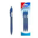 Lapicera semigel x3, AZUL, punta 0.7, retráctil, en bolsa BEIFA