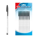 Lapicera semigel x8, NEGRO, punta 1.0, en bolsa BEIFA